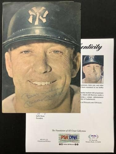 Mickey Mantle Photo Sinalizado 7x10 Mag Página Yankees Autograph Hof PSA/DNA - Fotos autografadas da MLB