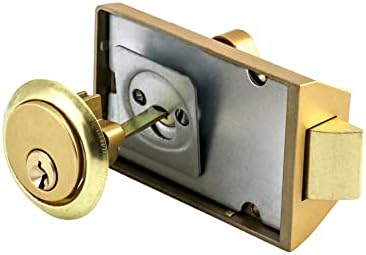 QWORK NIGHT NATCH LATCH MEDOBOL Lock com Key Gold acabamento Lock de estilo antigo com chave da porta da frente