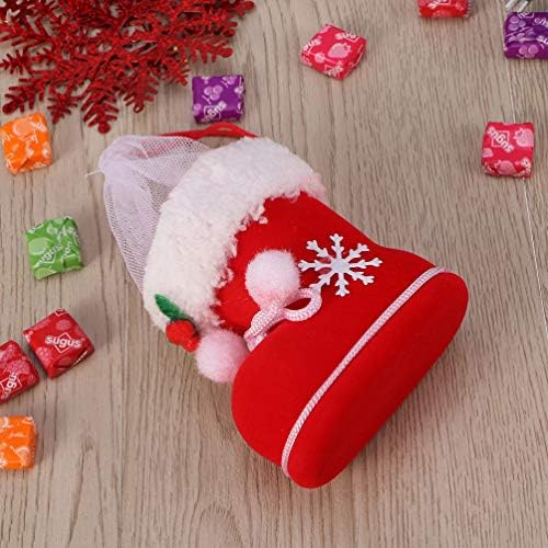 Nuobesty 2pcs meias de natal apresenta cesta, botas de doces Bolsa de maçã bolsa de presente Capinha de bolsa de doces para decoração de casa decoração