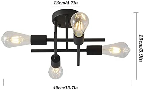 Luz de teto semi rubor Luz de teto E26 Sputnik Lustrelier Iluminação 4 Luzes Luminária de Montagem Flutu