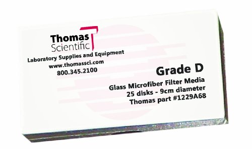 Thomas D1100 Filtro de microfibra de vidro borossilicato, 2,7 mícrons, fluxo rápido, grau D, 11 cm de diâmetro