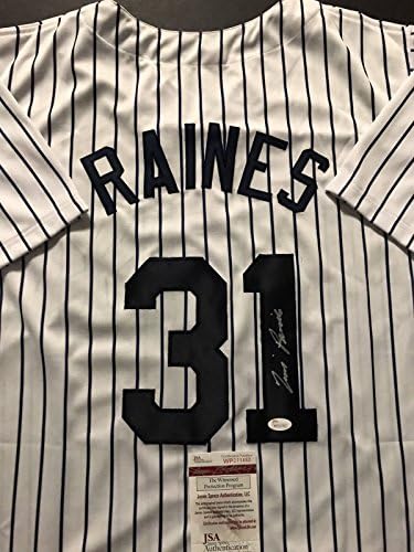 Autografado/assinado Tim Raines New York Jersey JSA COA