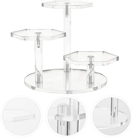 Brincos de acrílico de brinquedo Toyvian Rack de jóias transparente de jóias de 3 camadas de mesa de mesa de colar