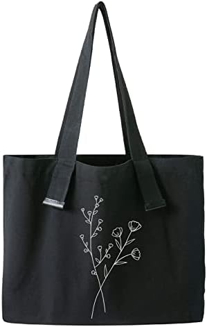 Kiekiecoo Canvas Bag Bag preto estético personalizado personalizado bolsas de mercearia reutilizável