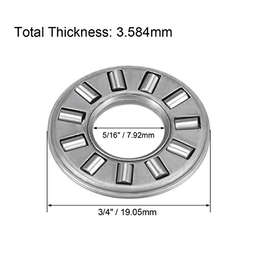 UXCELL TC613 rolos de agulha de impulso com arruelas 3/8 Bore 13/16 OD 5/64 Largura 3pcs