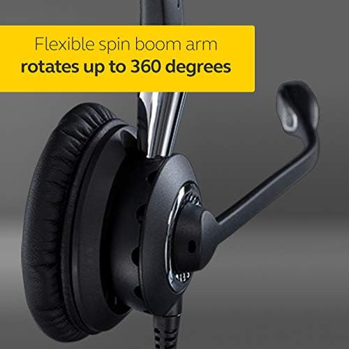 Jabra Biz 2400 II Desconectar rápido fone de ouvido mono-cancelamento de ruído e fone de ouvido leve com cordas com voz HD e