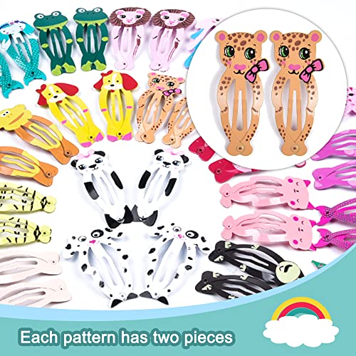 Clipes de cabelo para menina, ikoco 42pcs clipes de cabelo estrancos barrettes de desenho animado design de cabelo snap hair