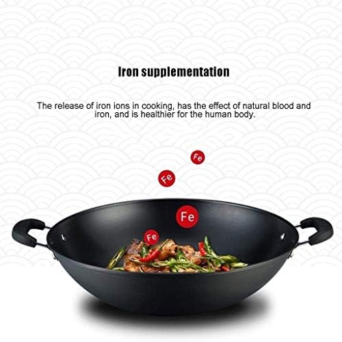 GYDCG Original Iron wok, fundo redondo forjado à mão sem revestimento, fogão a gás para abrir incêndio