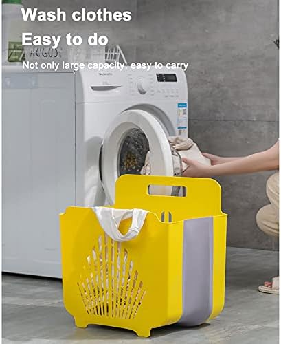 Cestas dobráveis ​​de armazenamento, cesto de lavanderia plástica pendurar mantimentos de roupas sujas recipientes de armazenamento