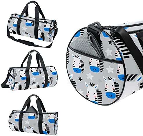 Mamacool Cartoon Zebra Padrão Duffel ombro Bolsa de Travel Saco de Viagem Para Ginásio Viagem de Viagem de Dança Esportiva