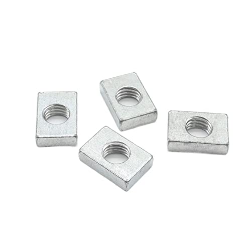 10/50pcs porca quadrada m3 m4 m5 m6 m8 aço carbono porcas retangulares finas bloco deslizante para acessório de perfil