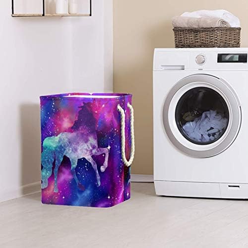 Deyya Unicorn Galaxy Laundry Baskets dificultam altura de altura dobrável para crianças adultas meninos adolescentes meninas em quartos