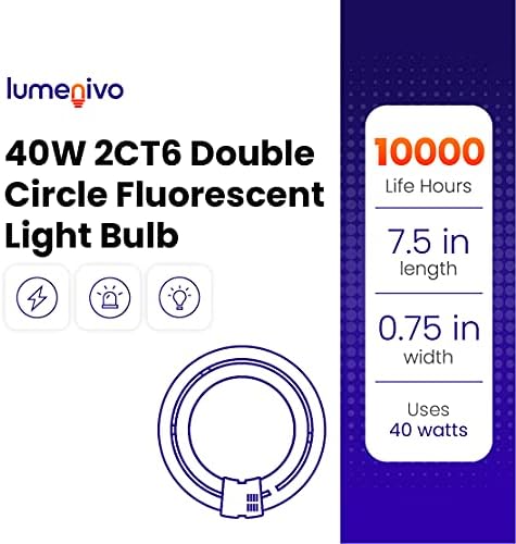 Lumenivo 40W Circline Substituição Bulbo 2CT6 Bulbo 2800k Lâmpada de lâmpada fluorescente de circuito - lâmpada de círculo