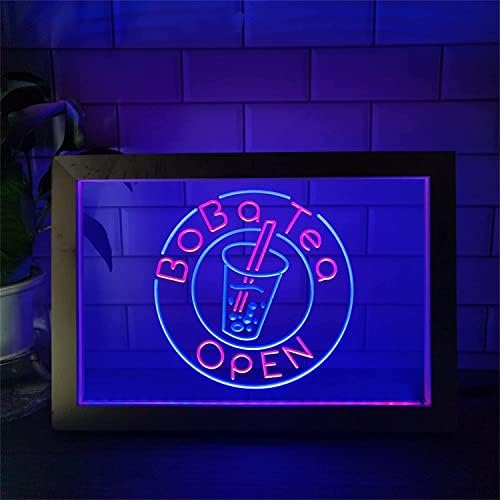 DVTEL Boba Tea LED NEON Sinal, Luzes de decoração aberta