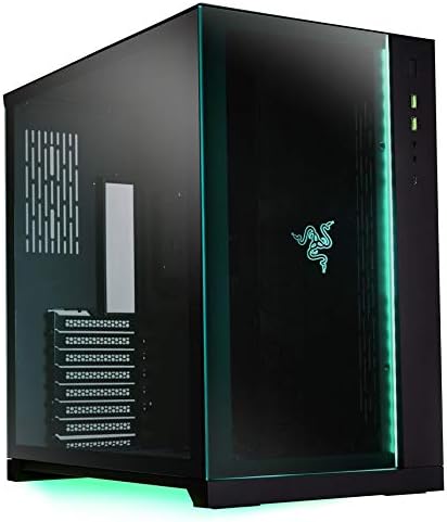 Lian Li PC -O11 Dinâmico Edição Razer Black Vidro temperado ATX ATX Mid Tower Gaming Computer Case - PC -O11D RAZER