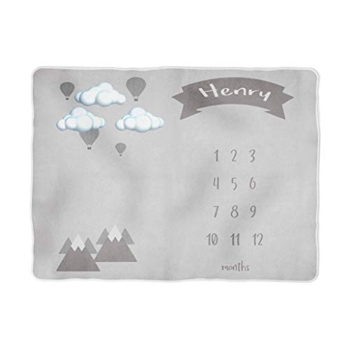 Baby menino Milestone Mountains Baby Garoto Clante Personalizada Preto e Branco Milestone Blanket Baby Gream para menino