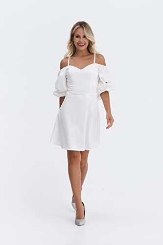 Viyas de luxo brilhando no ombro elegantes vestidos de cocktail para mulheres festas noturnas com decote e manga 3/4