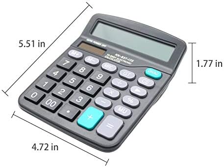 Calculadora de mesa, calculadora de escritório de bateria solar de 12 dígitos com grande exibição LCD BULT BULTO BUL