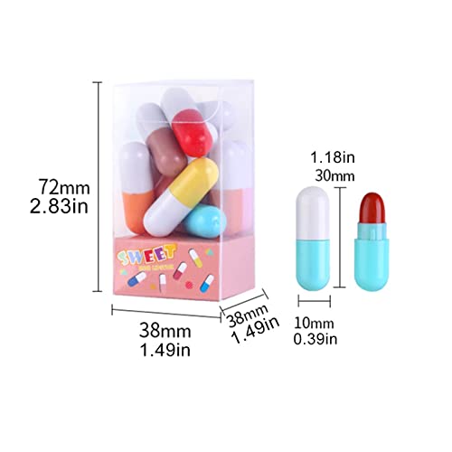 12 PCS Pill Lipstick Mini, conjunto de comprimidos de batom à prova d'água, Mini cápsulas de batom, conjunto de batom fosco