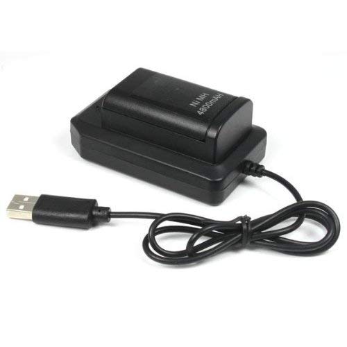 Estação de doca de carregador USB ostensiva + bateria recarregável para Microsoft Xbox 360 Wireless Controller Color Black