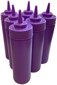 Purple BPA grátis Squeeze garrafas preparam condimentos plásticos 12 oz para molhos quentes condimentos molhos