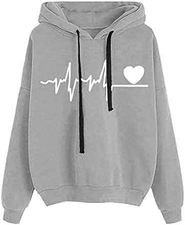 Hoodies with Designs Premium Love Prium Princheto Capuz Sorto Sorto Desenhado Top de Blusa grossa