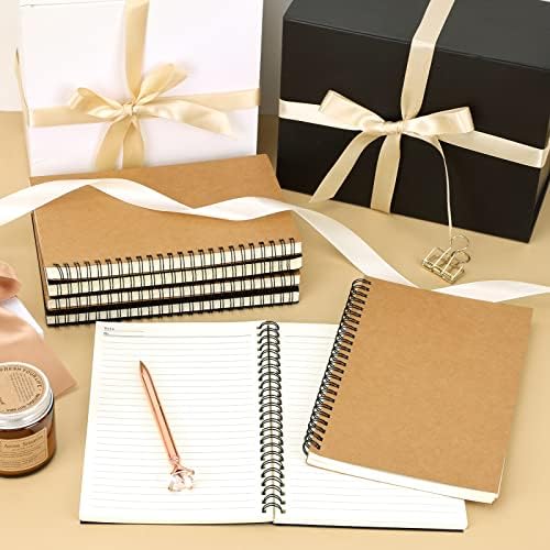 EOUT 6 Pack Spiral forring Notebook, 5 x 8 Cadernos de periódicos governados, cadernos de capa macia, 80 folhas, 160 páginas, papel forrado, para escritório, material escolar