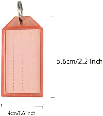 Yiwerder 20 pacote de 2,2 polegadas tags de plástico resistentes, etiquetas -chave com anel dividido e janela de etiqueta, 5 cores, com uma caixa de armazenamento clara