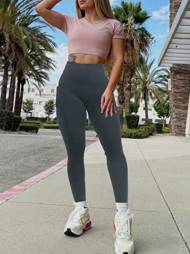 Um treino AGROSTE Leggings para mulheres Scrunch Butt Leggings Booty High Wistist