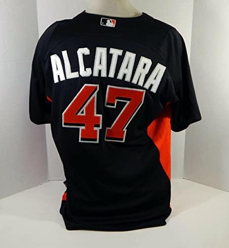 2012-13 Miami Marlins Alcatara 47 Jogo emitido Black Jersey ST BP 46 DP18508 - Jogo usado MLB Jerseys