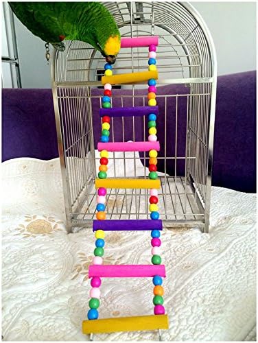 JJ Loja de madeira 56cm Parrot Ladder Bridge Pet Bird Brinquedos com ganchos