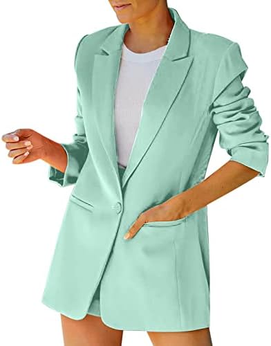 Womens Blazer Open Front Front Lightweight entalhado Cardigan Jackets Fashion Moda de manga longa Trabalho casual Jackets