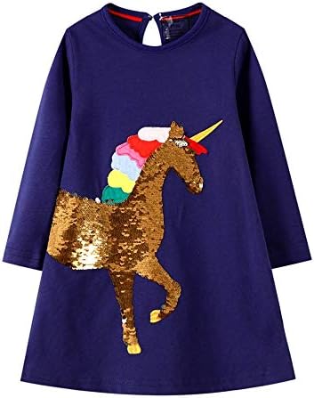 Criança de menina de manga longa Rainbow Christmas Cotton Casual Tunic Playwear Basic Shirt Dresses de festa