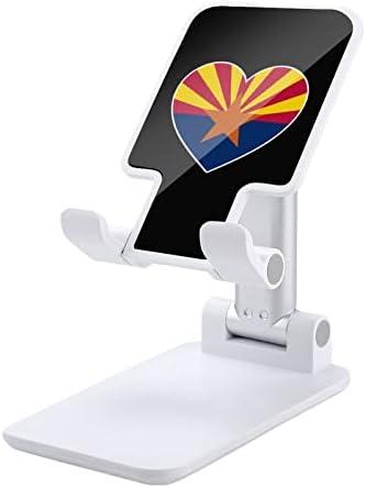 Love Arizona Flag Heart Heart Ajustável Stand dobrável Tablets portáteis para Office Travel Farmhouse Black-Style