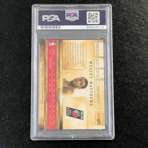 2011-12 Panini Gold Standard 123 Wesley Matthews assinado Cartão Auto PSA Slabbed - Basketball Slabbed ROOKIE CARTS