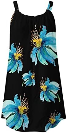 Vestido de fluxo casual para mulheres de verão, vestidos florais mangas, vestido de praia solto, mini vestido de verão