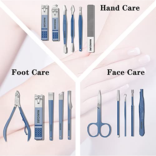 Yaoasen Manicure Conjunto Profissional Ferramentas de cuidados com as unhas Kit de manicure - 16 peças Kit de pedicure de unhas de