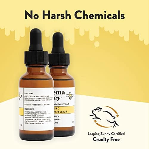 Eczema Honey Igch Facas de resfriamento e cartuchos do corpo e 15% de vitamina C + soro de ácido ferúlico - pacote para pele sensível