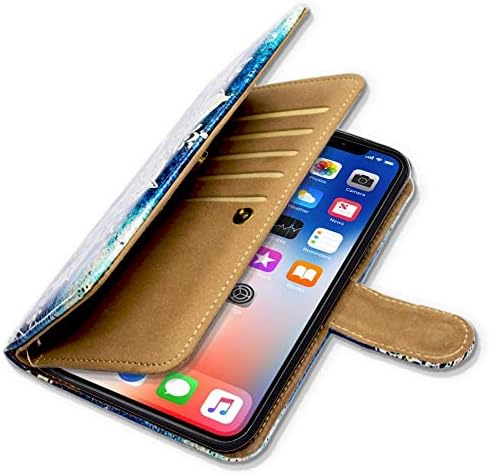 Bcov Bfun Packing iPhone XR Carteira, colorido de lança de carteira multifuncional colorida capa de fólio de couro com cartão de crédito slot slot slot titular de cartão