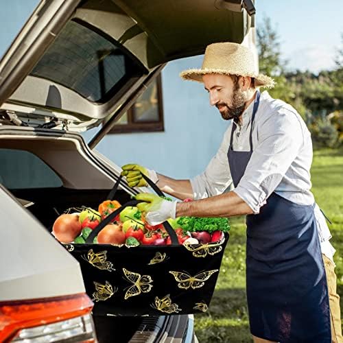 Reutilização de compras reutilizáveis ​​Borboleta dourada portátil Picnic Grocics Mags