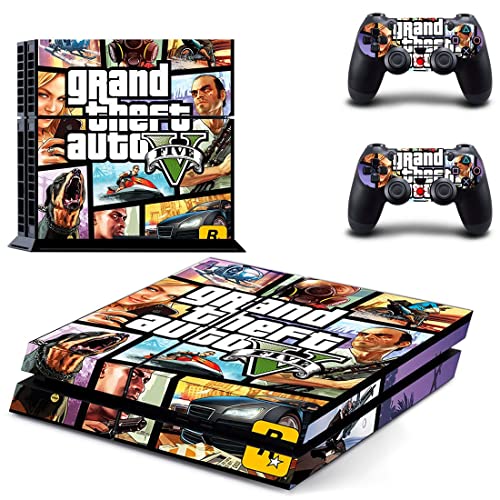 Para PS4 Slim - Game Grand GTA Roubo e Auto PS4 ou Ps5 Skin Skin Stick para PlayStation 4 ou 5 Console e Controladores