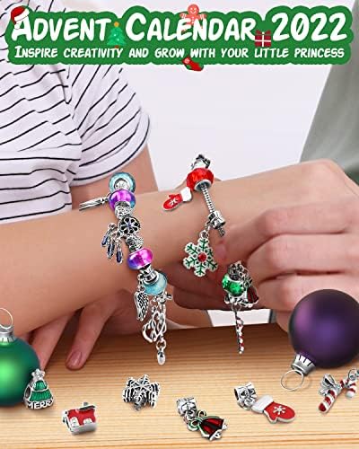 Calendário do Advento 2022 Girls - Bracelete de charme de sonho - calendários de contagem regressiva Bracelets Making Kit