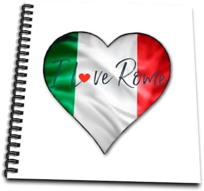 Bandeira italiana 3drose na forma de um coração com texto dentro - desenho de livros