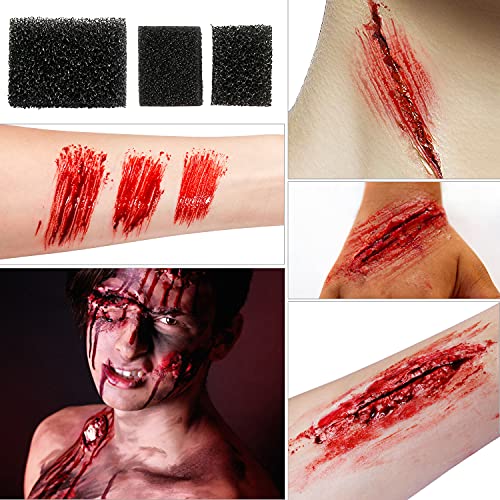 De'lanci Halloween Efeitos Especiais SFX Kit de maquiagem para zumbi, vampiro, 12 coloras à base de óleo, cera de cicatriz, sangue