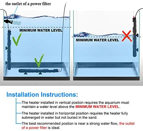 Aquecedor de peixe submersível de aquário Geepo 300w Aquecedor de tanques de peixe de 300 watts aquecedor de termostato