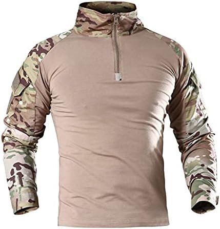 Camisas militares táticas masculinas Camiseta de gola alta