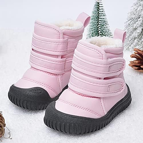 Botas de pano impermeável com loop de gancho de gancho botas de neve infantil garotas de inverno meninos meninos botas de recém