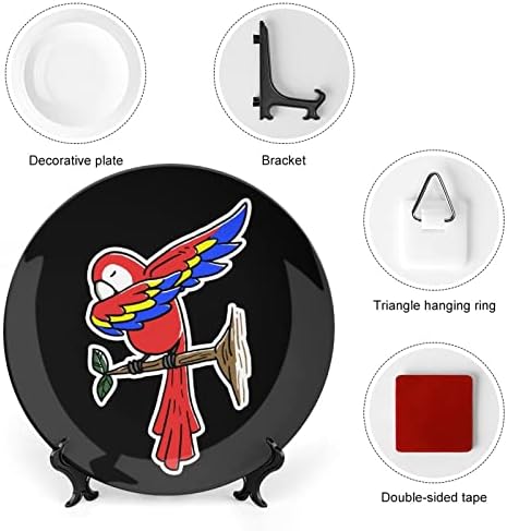 Placas de pratos de placa decorativa engraçados de papagaio de papagaio