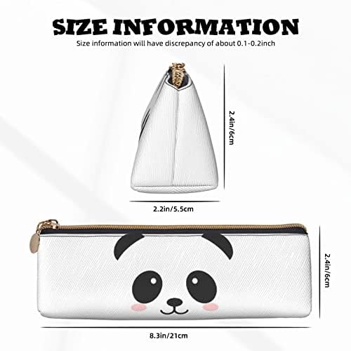 Ruwaxiy panda feminina lápis bolsa de caneta portátil com zíper estético bolsa lápis de couro com design triangular de armazenamento