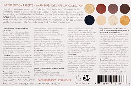 Paleta de sombra de tons de tonalidades acentuadas de Sorme Cosmetics em quente | 8 panelas de sombras metálicas, brilho e fosco